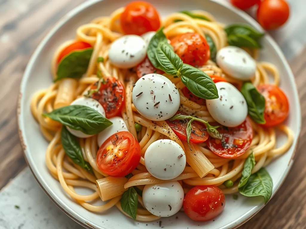 5-Ingredient Caprese Pasta Salad Dinner