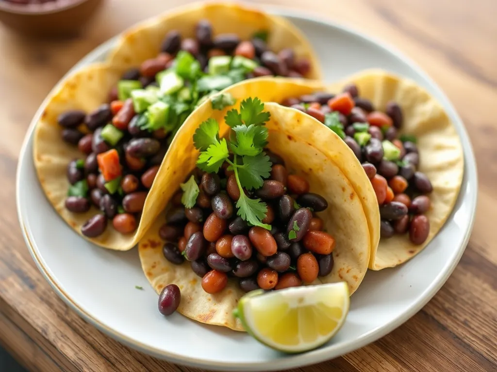 5-Ingredient Cheesy Black Bean Tacos