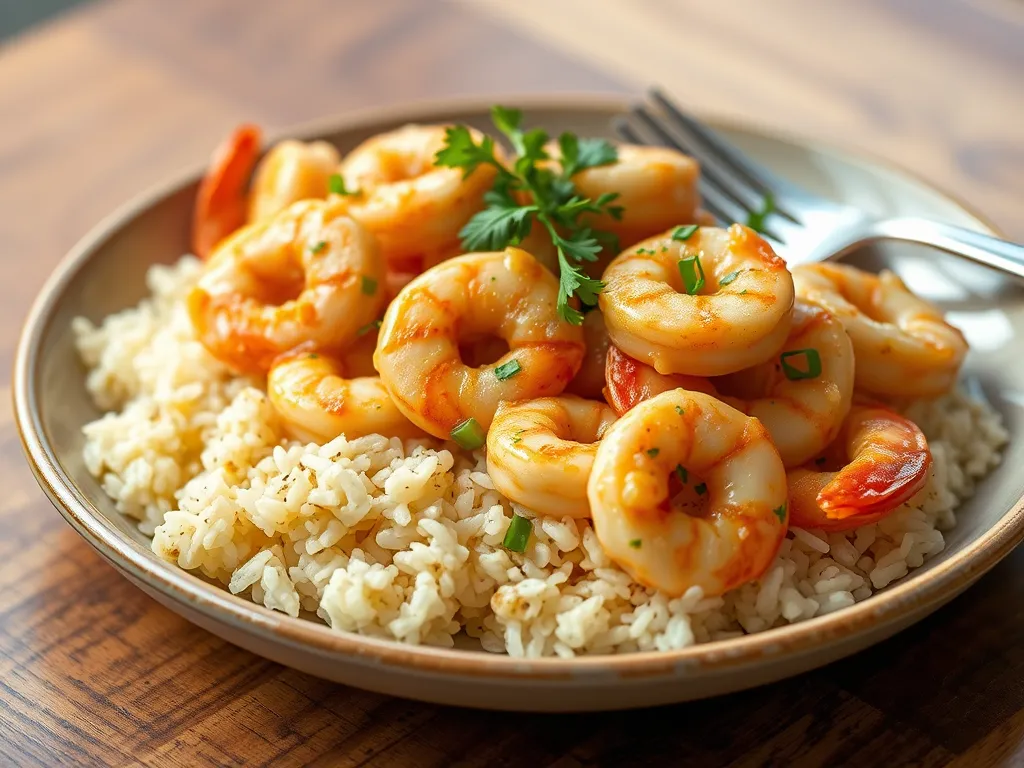 5-Ingredient Garlic Shrimp and Rice