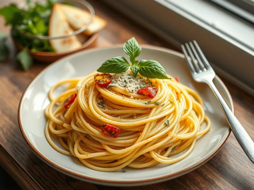 5-Ingredient Spaghetti with Garlic, Olive Oil & Chili
