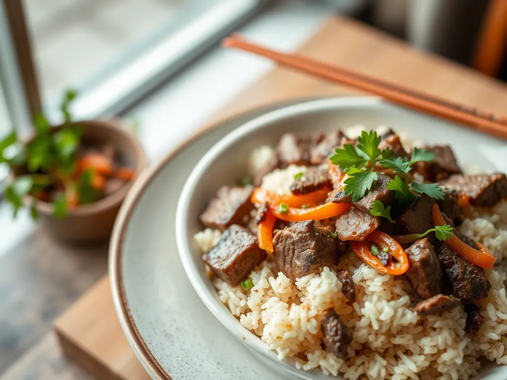 Beef and Pepper Rice Bowl