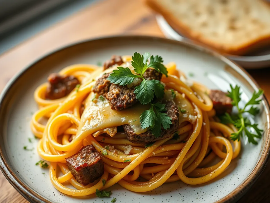 Budget Cheesy Skillet Pasta with Ground Beef