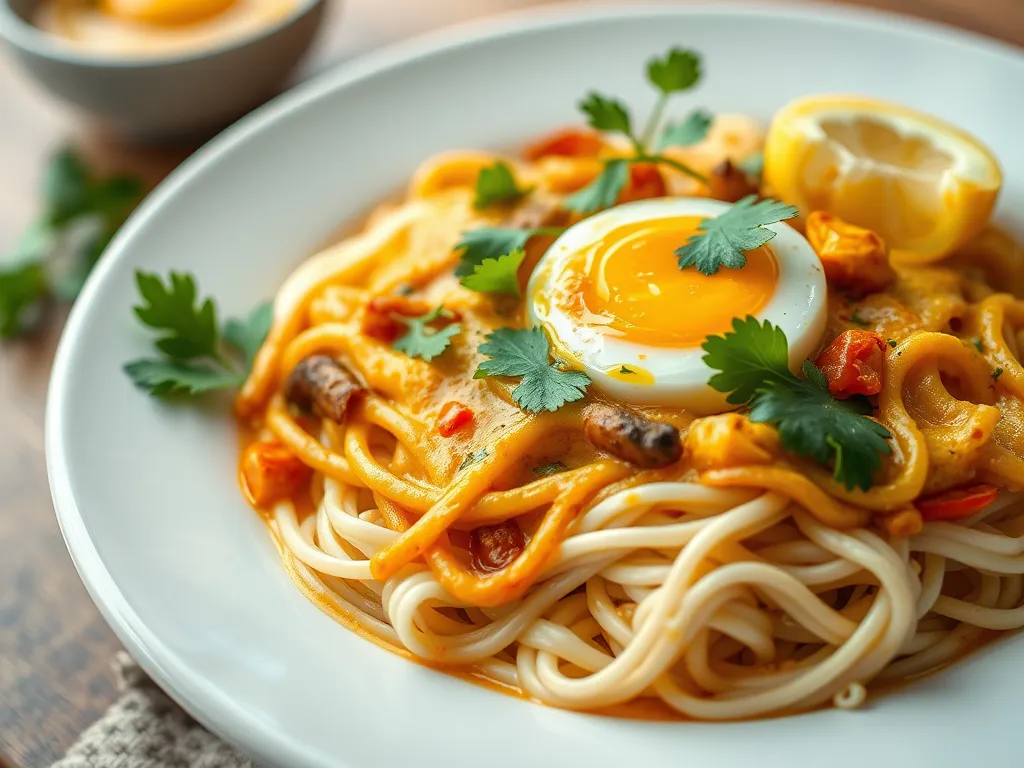 Cheap Egg Curry Noodles