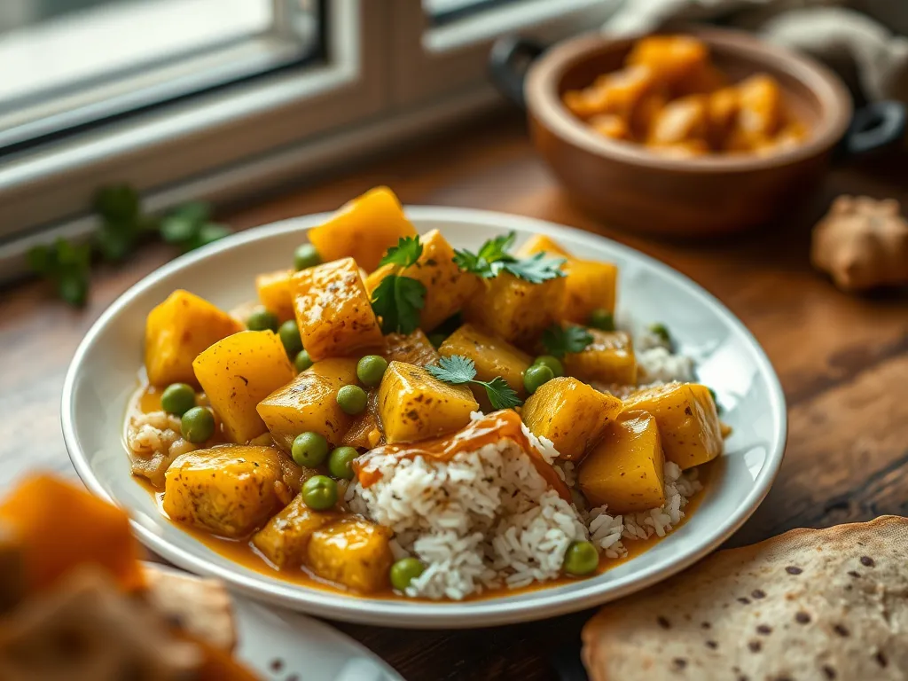 Cheap Potato and Pea Curry
