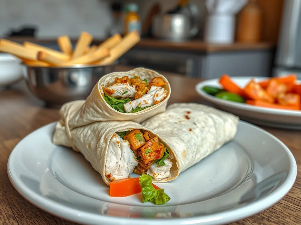 Cheesy Garlic Chicken Wraps