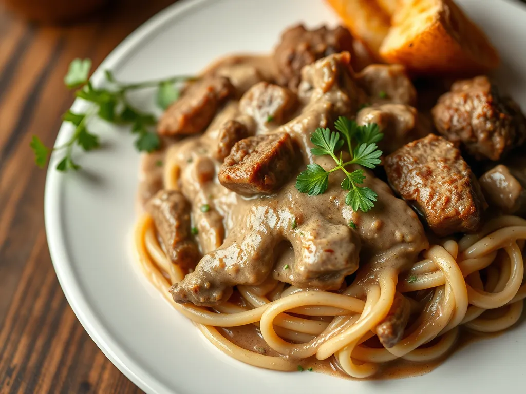 Creamy Beef and Egg Noodle Skillet