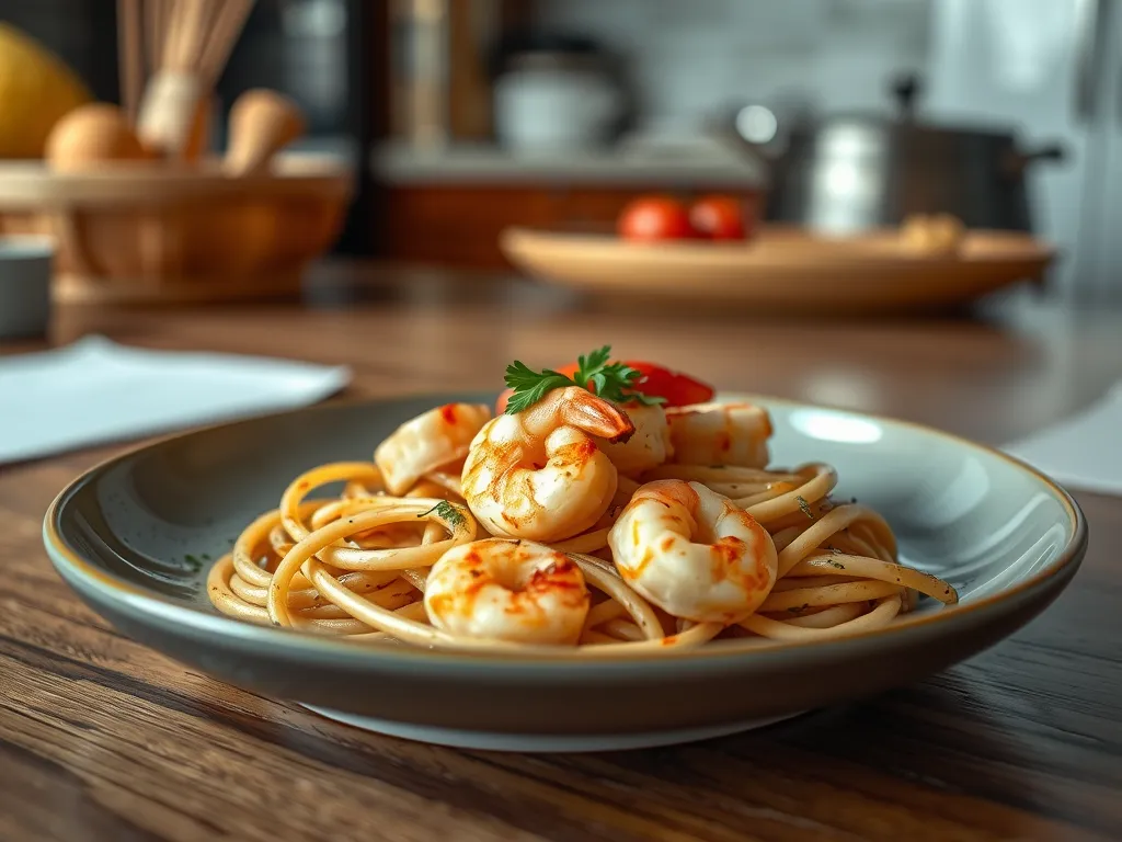 Creamy Garlic Shrimp Pasta