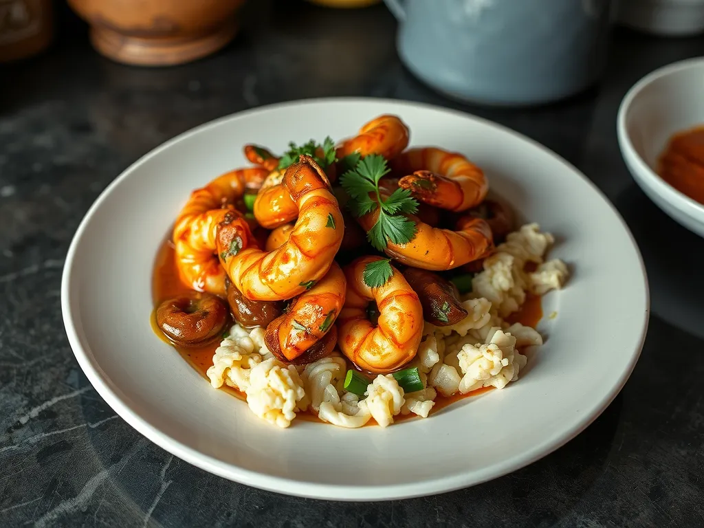 Creamy Garlic Shrimp Tajine Skillet