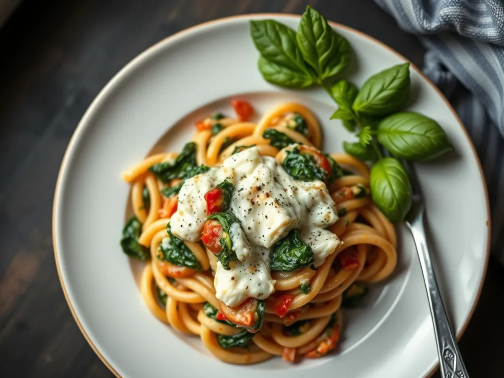 Creamy Spinach and Ricotta Pasta Bake