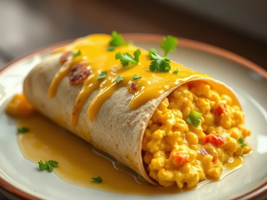 Cheesy Scrambled Egg Burrito