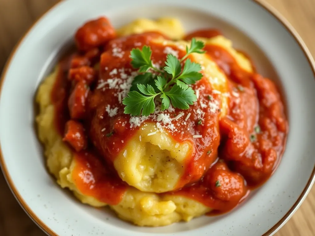 Cheesy Polenta with Marinara