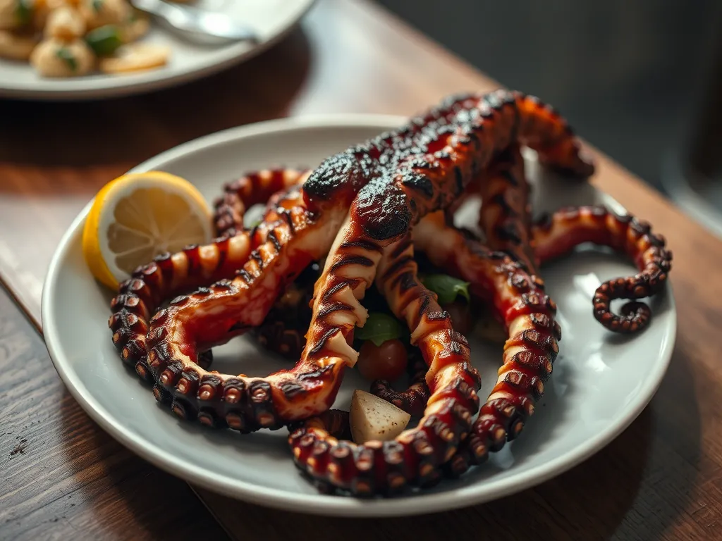 Garlic Butter Grilled Octopus
