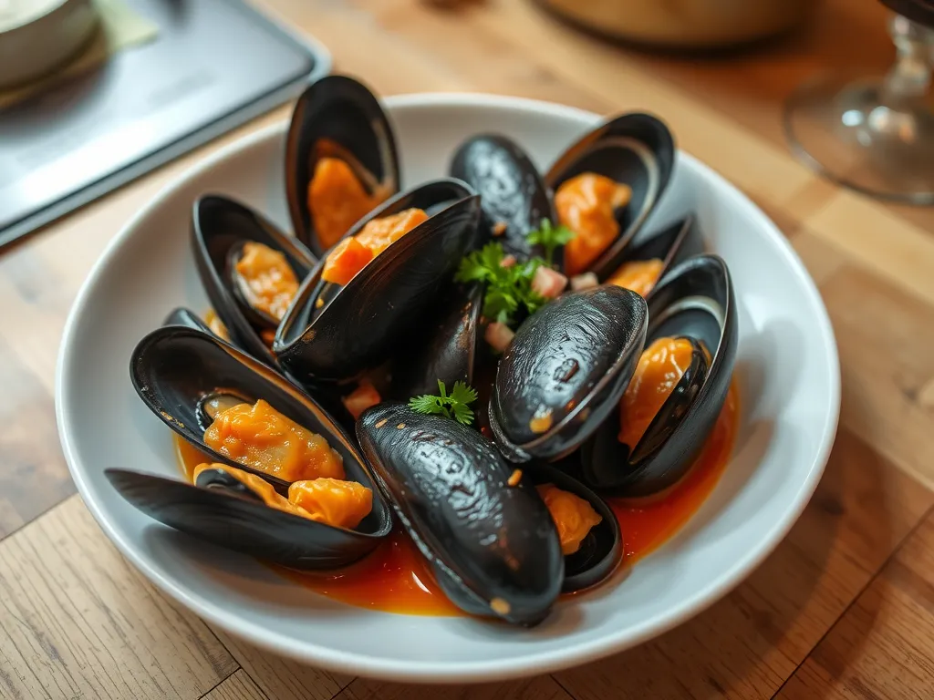 Garlic Butter Mussels Marinière