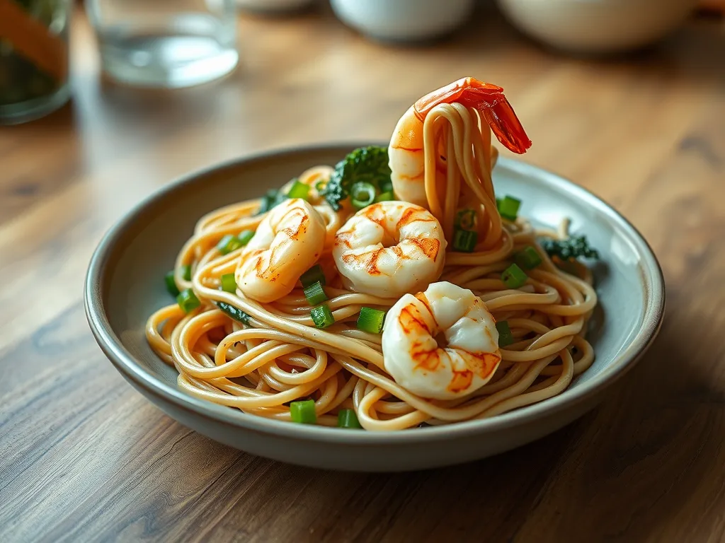 Garlic Butter Shrimp Soba Noodles