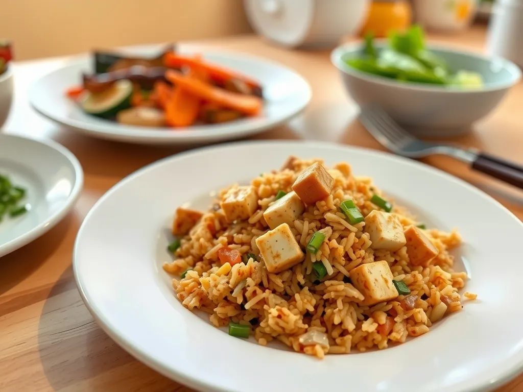 Garlic Ginger Tofu Fried Rice