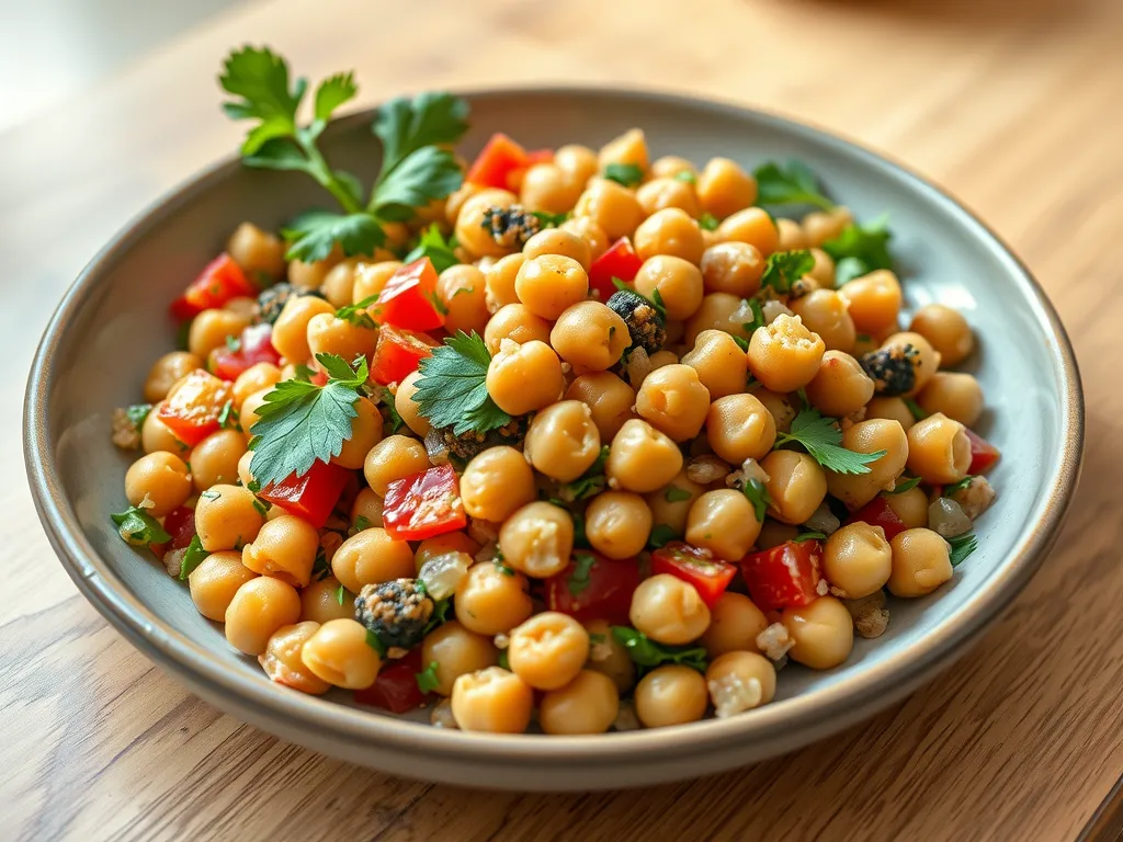 Garlic Lemon Chickpea Tabbouleh