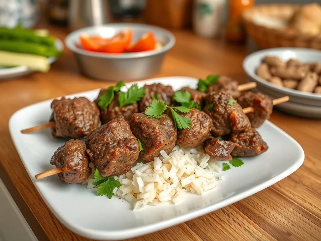 Garlic Lemon Lamb Kebabs