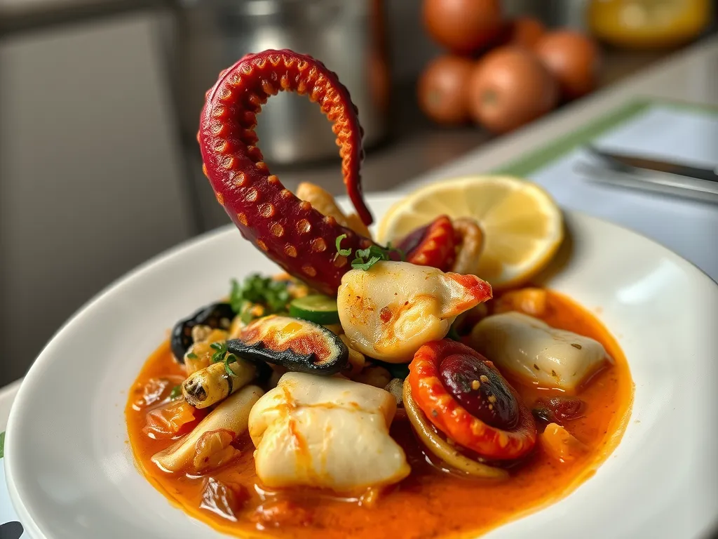 Lemon Garlic Herb Octopus Skillet