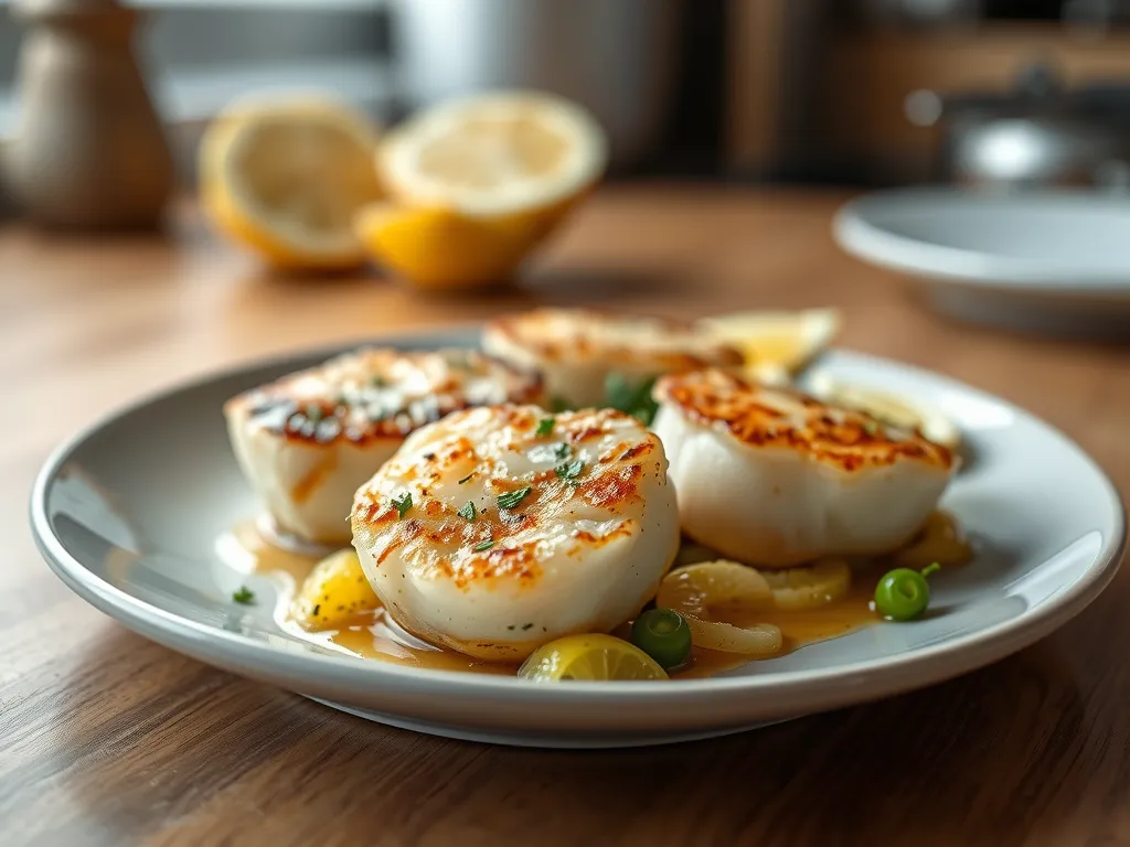 Lemon Garlic Scallops with Quinoa