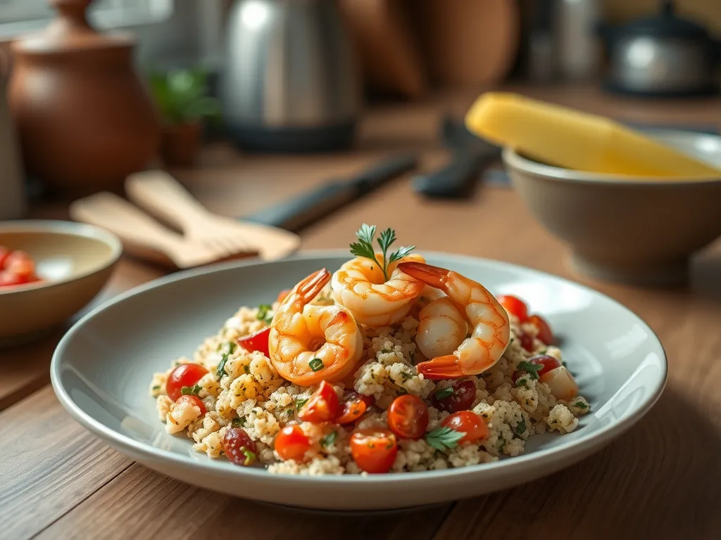 Lemon Garlic Shrimp Quinoa Salad