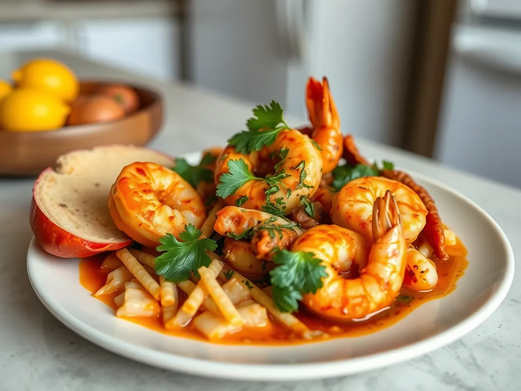 Mediterranean Lemon Garlic Seafood Stew
