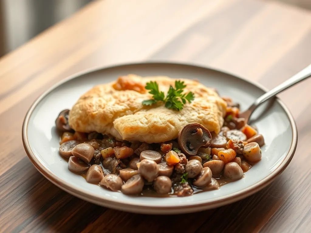 One-Pan Beef and Mushroom Pot Pie
