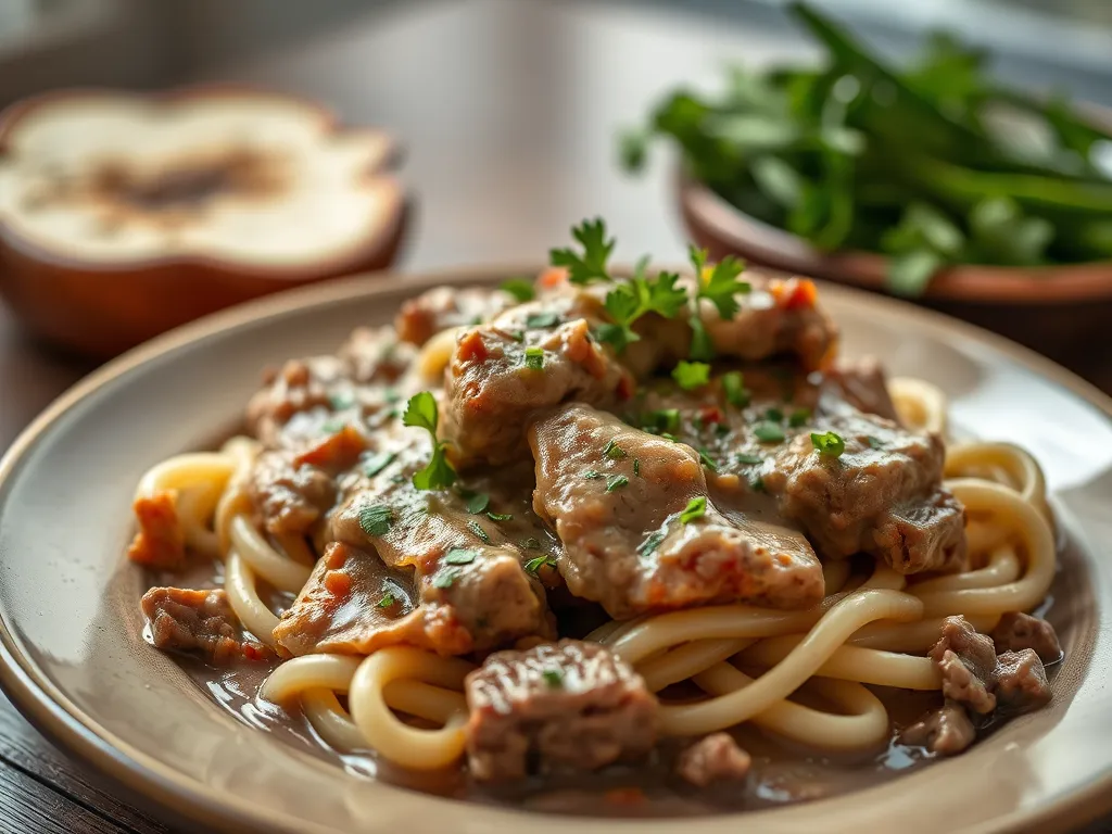 One-Pan Beef Stroganoff Noodles