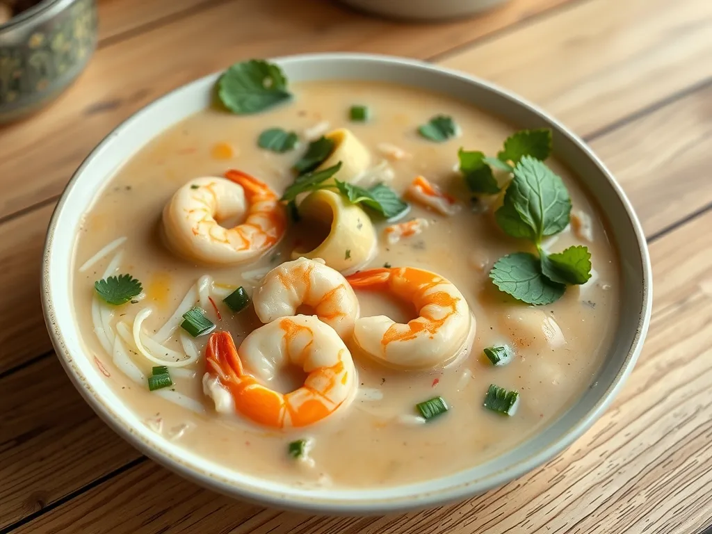 One-Pan Coconut Shrimp Kha Soup