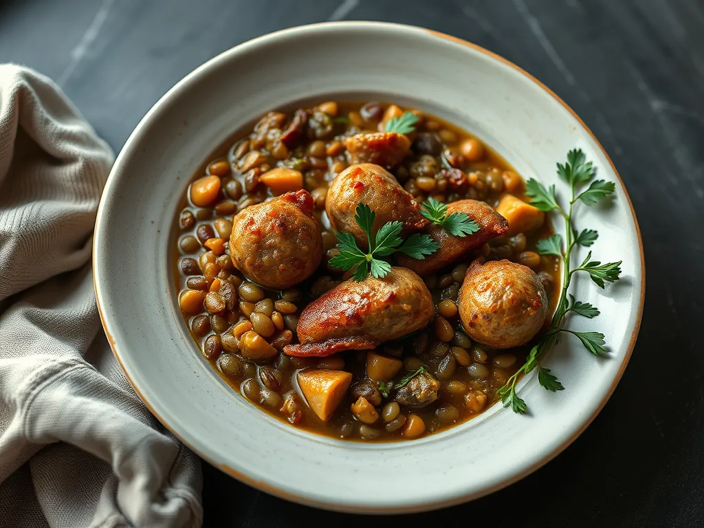 One-Pan Lentil and Chicken Sausage Stew
