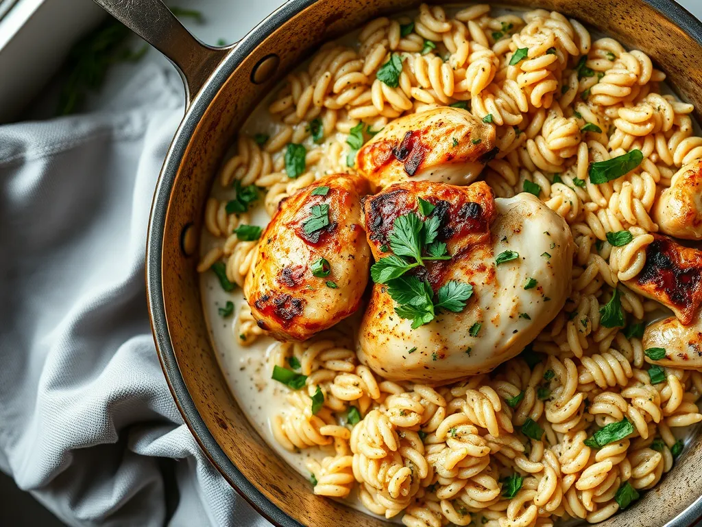 One-Pan Pesto Chicken and Orzo