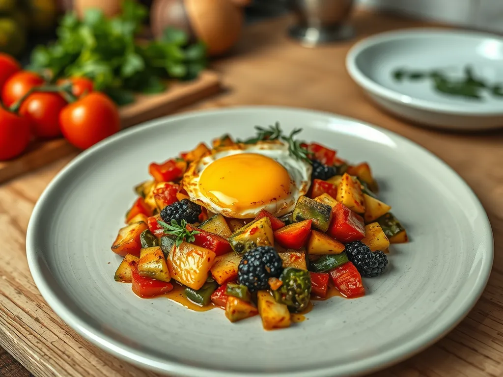 One-Pan Ratatouille with Eggs