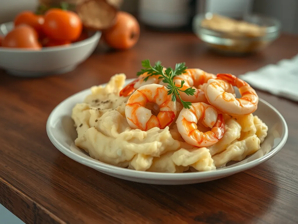 One-Pan Shrimp and Potato Mash