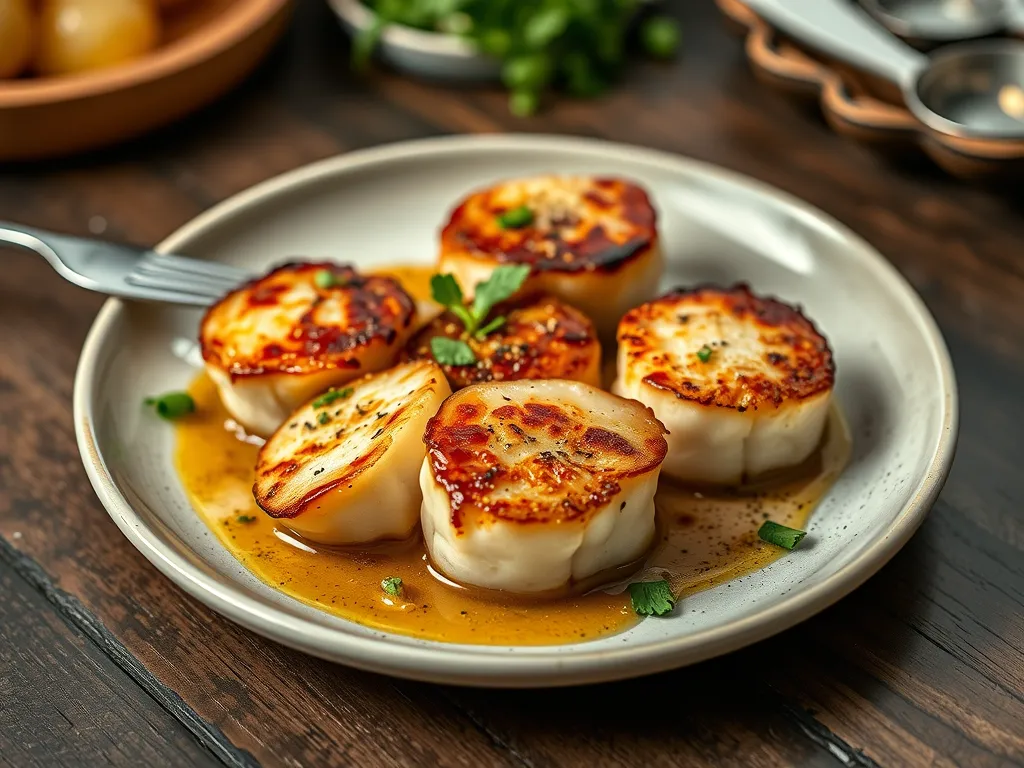 Scallops with Pomegranate Molasses