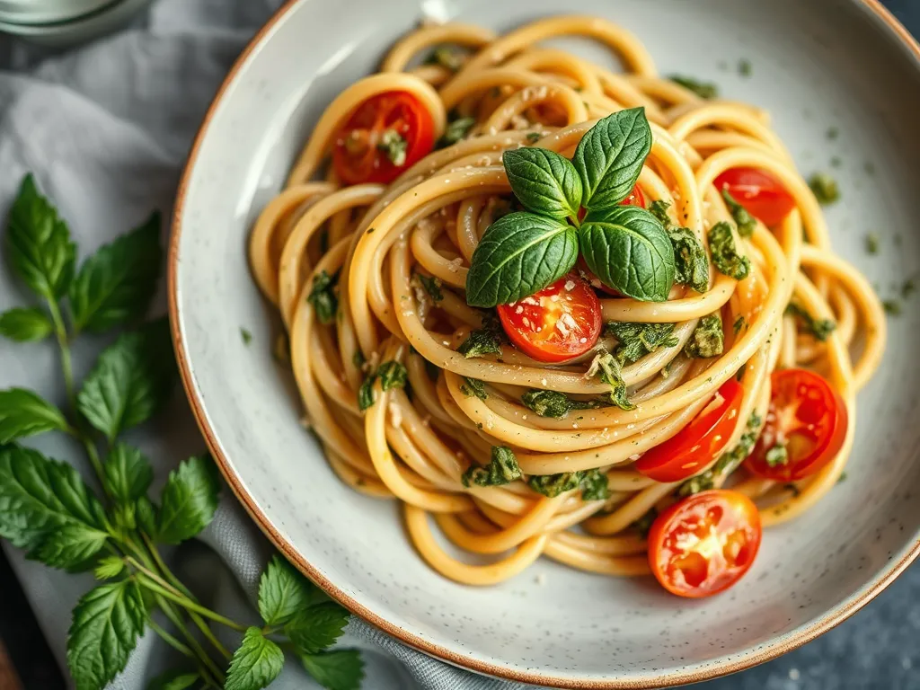 Quick Basil Pesto Pasta