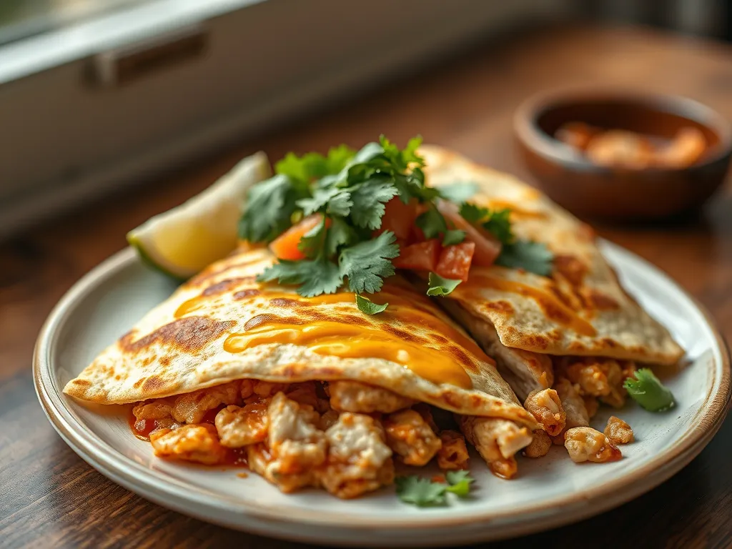 Quick Cheesy Chicken Quesadillas