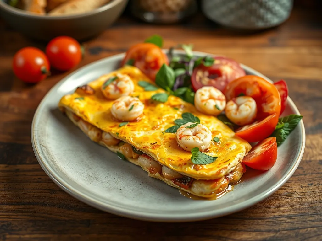 Lemon Garlic Shrimp Frittata