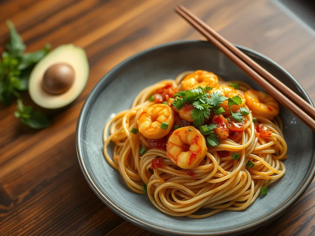 Chili Garlic Shrimp Noodles