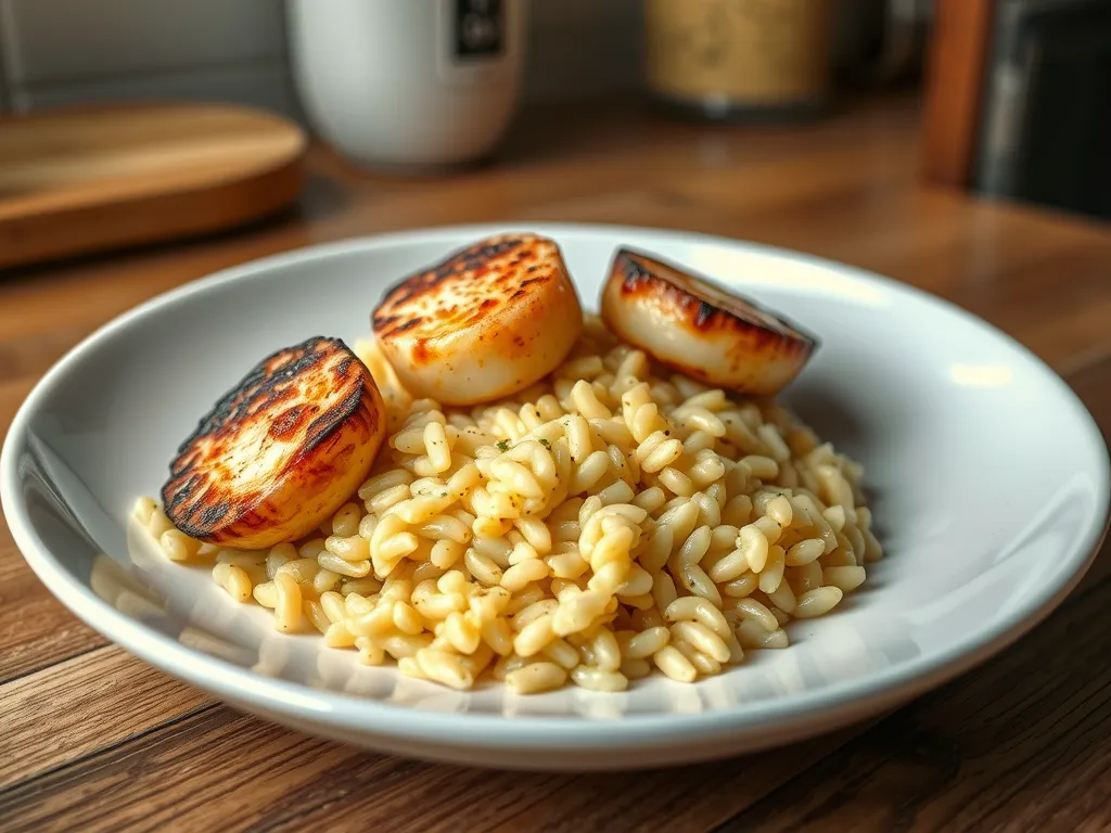 Quick Scallop Saffron Risotto