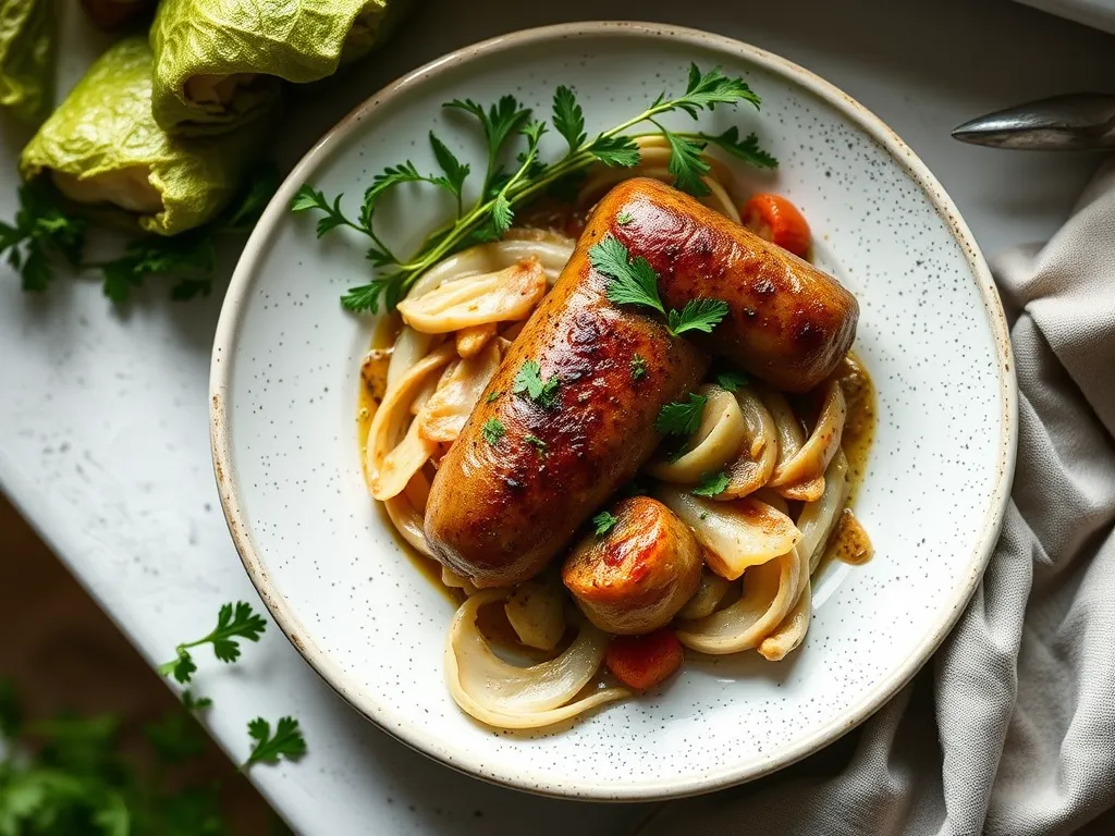 Sheet Pan Chicken Sausage and Cabbage with Apples