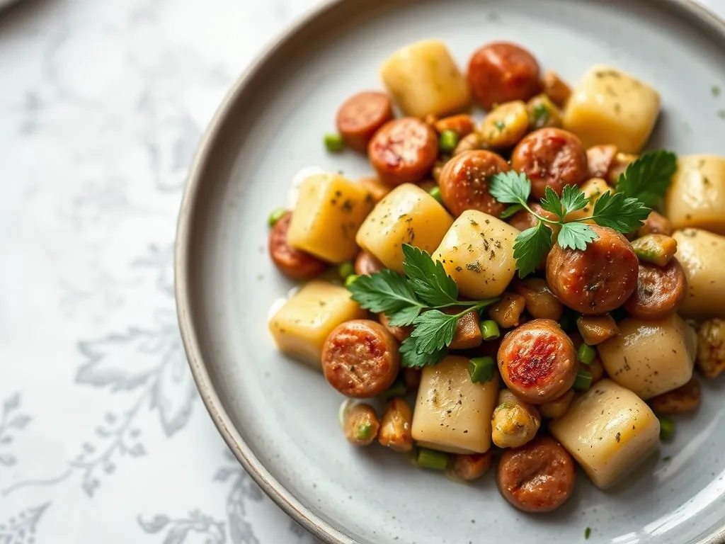 Sheet Pan Chicken Sausage Gnocchi with Tomatoes and Zucchini