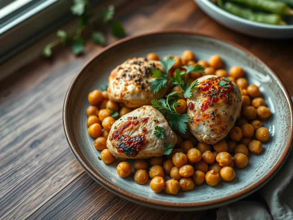 Sheet Pan Harissa Chicken and Chickpeas