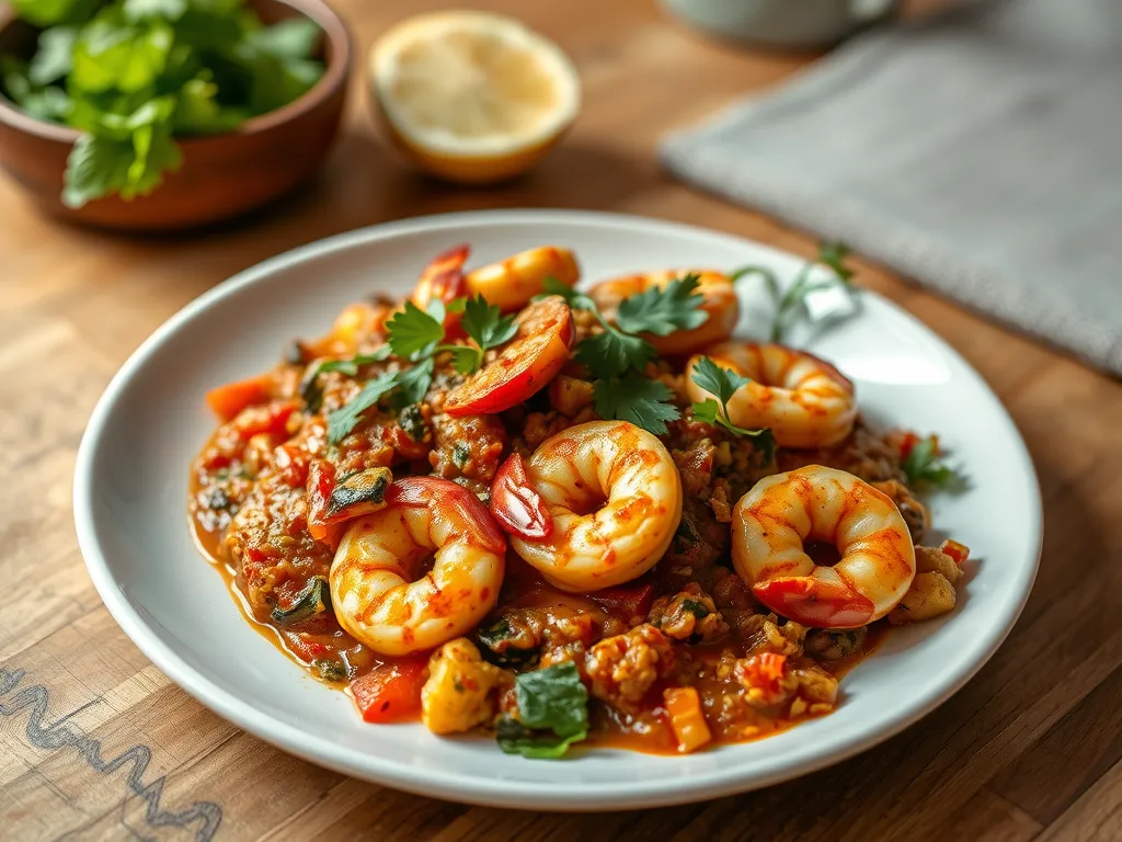 Shrimp Tomato Poached Skillet