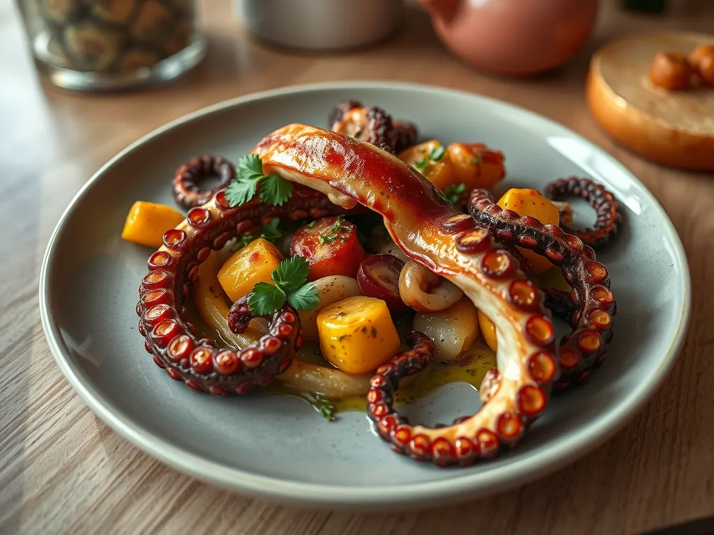 Spanish-Style Garlic Roasted Octopus