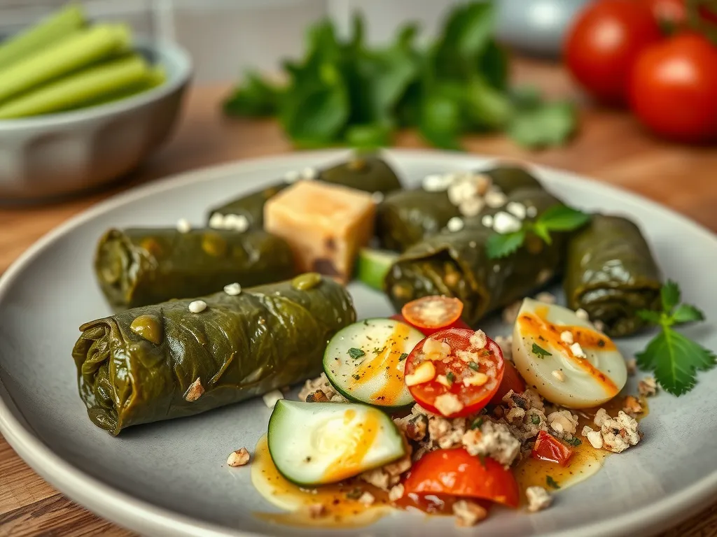 Spinach and Feta Stuffed Dolmades