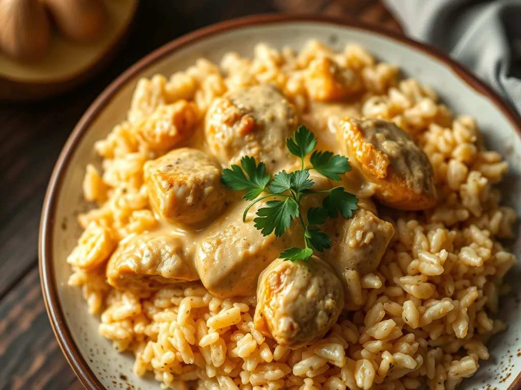 Creamy One-Pan Chicken and Rice